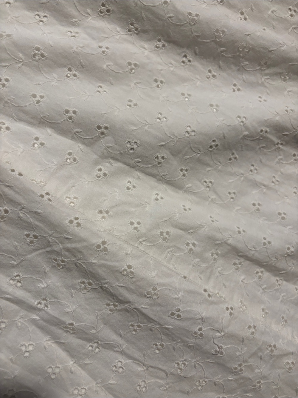 Vintage White Eyelet Maxi Dress with Red Floral Buttons and Ruffle Collar - Picture 3 of 13